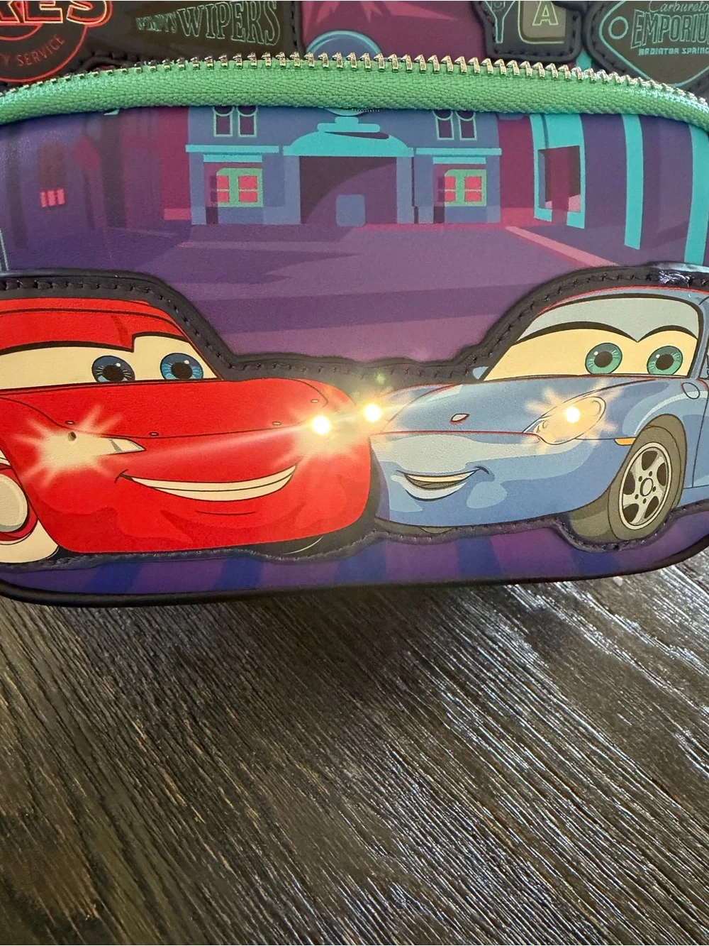 Loungefly Disney Pixar Cars Light-Up Mini Backpack NWT
